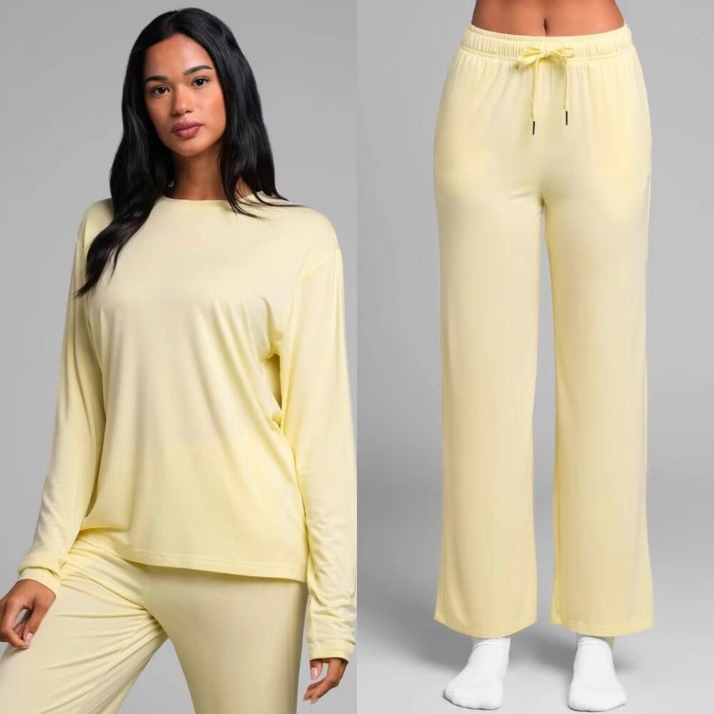 Comfrt Buttercream Yellow Cloud Lounge Long Sleeve and Pants Set